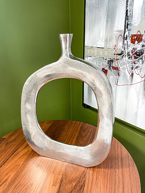 421312 Ваза декоративная ANKAREFO, L430, B60, H575, алюминий, цвет никель в Москве 421312 Ваза декоративная ANKAREFO, L430, B60, H575, алюминий, цвет никель