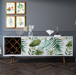 Комод "Berber" удлиненный с бутылочницей 4 принт арт BB15/Print_04