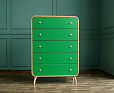 Комод "Ellipse" с пятью ящиками зеленые фасады арт EL20/1