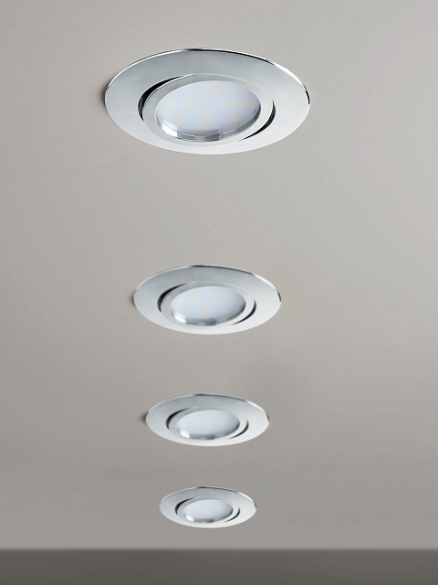 95848 Светодиодный встраиваемый светильник PINEDA регулир., 1х6W(LED), ?84, пластик, хром