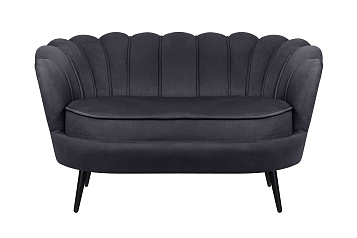Дизайнерский диван Pearl Double Black на черных ножках