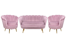 Комплект кресел и дивана ракушка Pearl Double Pink