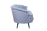 Диван ракушка для гостиниц Pearl Triple Blue на черных ножках №2
