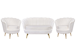 Комплект кресел и дивана ракушка Pearl Double Beige