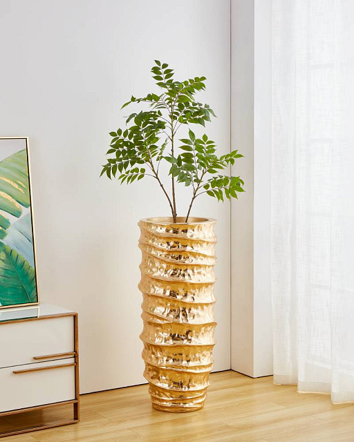 421118 Ваза декоративная MOMBETSU, H900, пластик, золотой в Москве 421118 Ваза декоративная MOMBETSU, H900, пластик, золотой