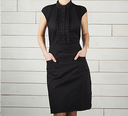 Фартук черный с оборкой