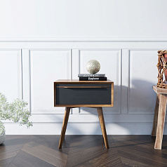 Тумба для прихожей "Bruni Black" с ящиком арт BR-11Black