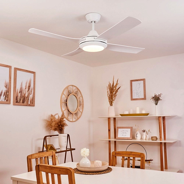 Потолочный вентилятор c подсветкой BONDI 48, 1x20W(LED), ?1219, пластик, белый матовый в Москве Потолочный вентилятор c подсветкой BONDI 48, 1x20W(LED), ?1219, пластик, белый матовый