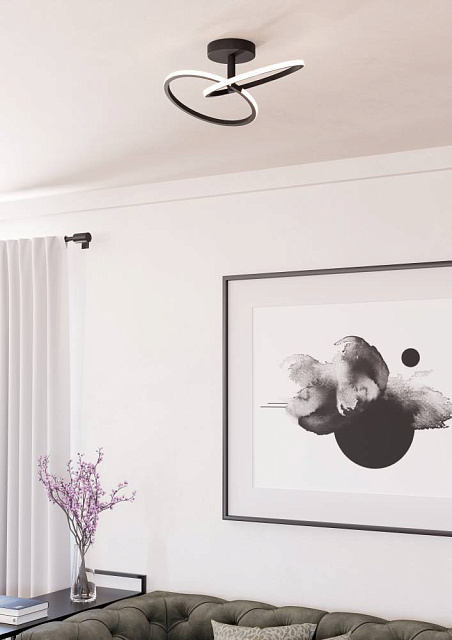 902144 Светодиодный настенно-потолочный светильник с регулировкой цветовой температуры CONGIUNTI, 12W(LED), 2700K, 4000K, 6500K, 1500lm, сталь, черный в Москве 902144 Светодиодный настенно-потолочный светильник с регулировкой цветовой температуры CONGIUNTI, 12W(LED), 2700K, 4000K, 6500K, 1500lm, сталь, черный