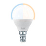 Светодиод. лампа P45 СCT с изм. тем-ры цвета с пультом ДУ, 5W(E14), пластик, опаловое стекло