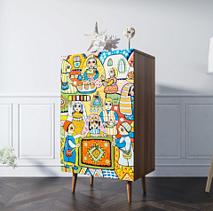 Комод высокий "Berber" 1 принт арт BB10/Print_01