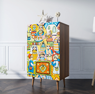 Комод высокий "Berber" 1 принт арт BB10/Print_01