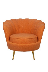 Низкое кресло ракушка Pearl Orange Boucle