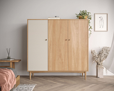 Шкаф трехстворчатый низкий Bubble Solid арт BBL13S