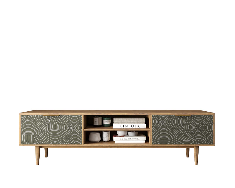 Комод "Line" с нишей низкий под TV R27/browngrey в Москве Комод "Line" с нишей низкий под TV R27/browngrey