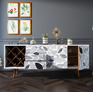 Комод "Berber" удлиненный с бутылочницей 9 принт арт BB15/Print_09