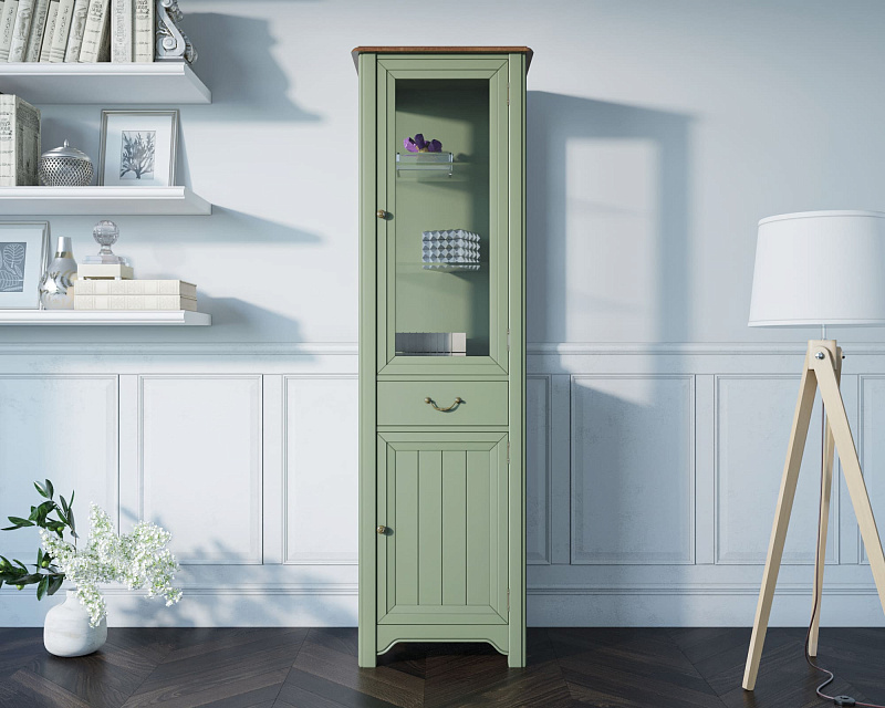 Узкий шкаф-витрина "Olivia" арт GC2005 в Москве Узкий шкаф-витрина "Olivia" арт GC2005