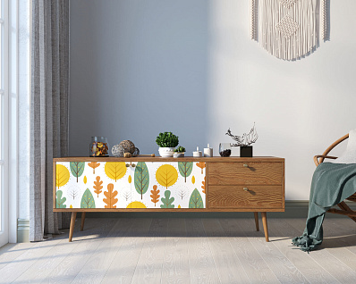 Комод "Berber" два ящика и две дверки 30 принт арт BB27/Print_30