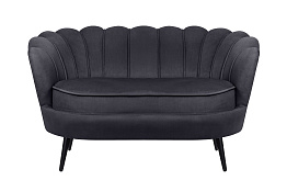 Дизайнерский диван Pearl Double Black на черных ножках
