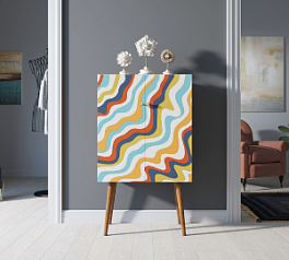 Комод на высоких ножках "Berber" принт 21 арт BB09/Print_21