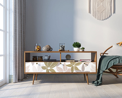 Консоль "Berber" с тремя ящиками принт 27 арт BB23/Print_27