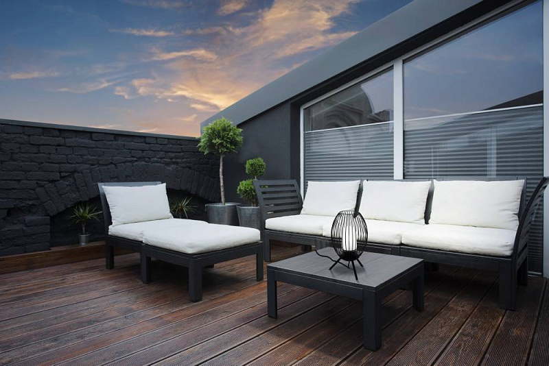 Уличная настольная лампа FUSIGNANO, E27, 1X28W, IP44, H410, ?265, нержавеющая сталь, черный/стекло с гравировкой, белый