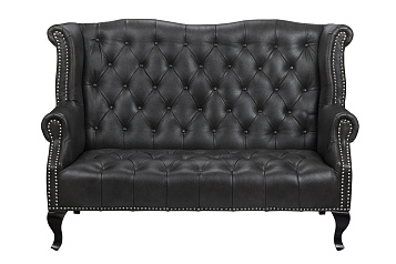 Кожаный дизайнерский диван лофт Royal Sofa Black в Москве