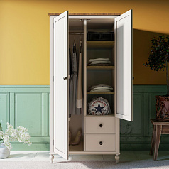 Шкаф двухстворчатый "Odri" с двумя ящиками арт od2127S