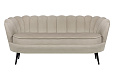Диван ракушка для гостиниц Pearl Triple Taupe на черных ножках