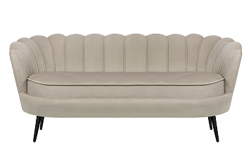 Диван ракушка для гостиниц Pearl Triple Taupe на черных ножках в Москве
