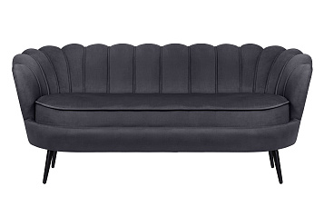 Диван ракушка для гостиниц Pearl Triple Black на черных ножках в Москве