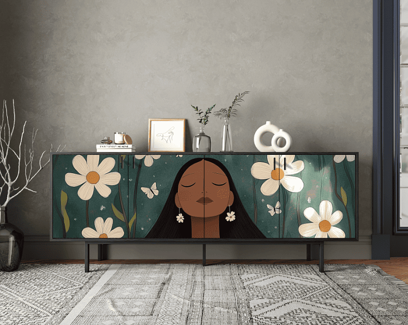 Комод с четыремя дверками "Emerson Индианка" арт EM01/Art3 в Москве Комод с четыремя дверками "Emerson Индианка" арт EM01/Art3