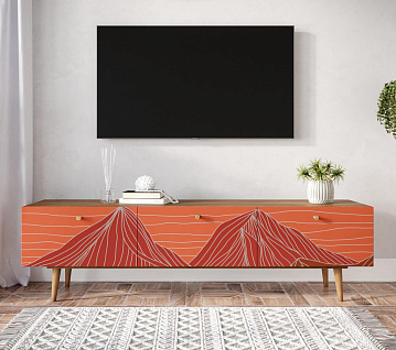 Комод "Berber" с ящиками низкий под TV 49 принт арт BB19/Print_49