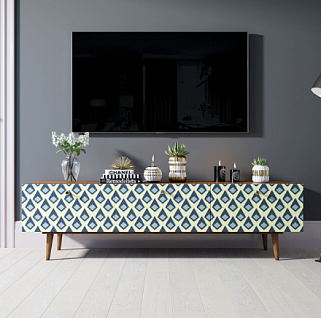 Комод "Berber" с ящиками низкий под TV принт 13 арт BB19/Print_13