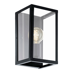 49394 Бра CHARTERHOUSE, 1x60W (E27), L160, H280, сталь, черный/стекло, прозрачный