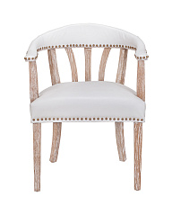 Мягкий стул с подлокотниками Tanner White Leather