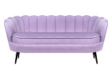 Диван ракушка для гостиниц Pearl Triple Purple на черных ножках №0