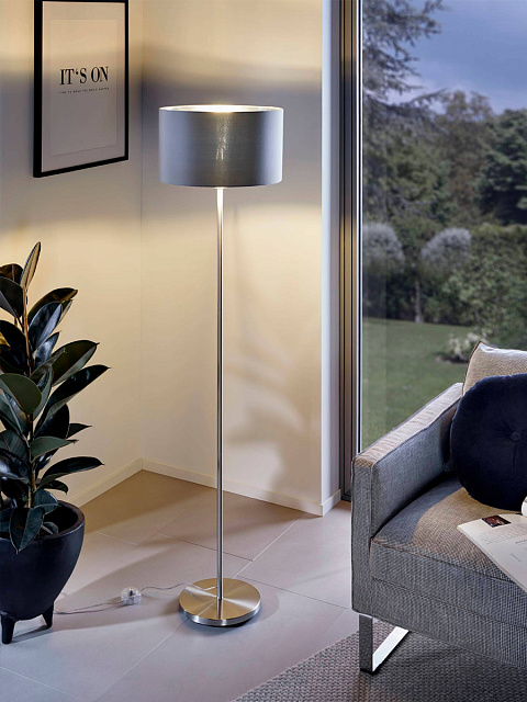 Торшер (напольный светильник) MASERLO с ножным выключателем 95173