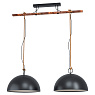 43397 Подвес HODSOLL регул., 2х40W(E27), 1250х400, H1100, сталь, дерево, черн., коричн./сталь, черны
