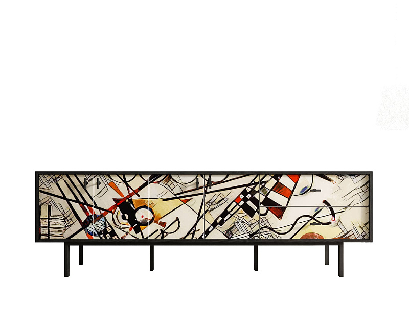 Комод с четырьмя дверками и двумя ящиками "Emerson" by Kandinsky арт EM04/Print_01 в Москве Комод с четырьмя дверками и двумя ящиками "Emerson" by Kandinsky арт EM04/Print_01