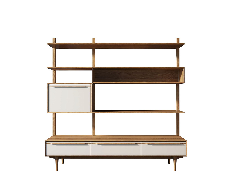 Стеллаж "Bruni white" с ящиками арт BR-20WH