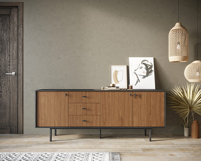 Комод с тремя дверками и тремя ящиками "Emerson" арт EM07