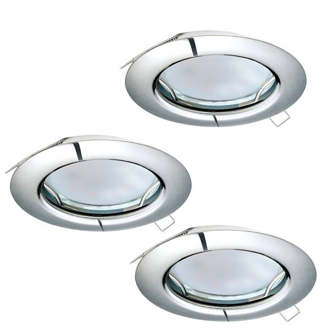 94236 Комплект светодиодных встраиваемых светильников PENETO, 3x3W (GU10), ?78, сталь, хром в Москве 94236 Комплект светодиодных встраиваемых светильников PENETO, 3x3W (GU10), ?78, сталь, хром