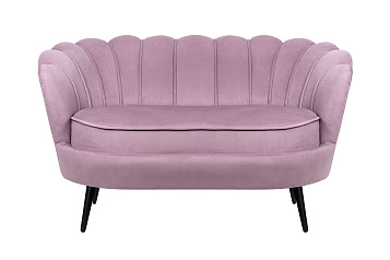 Дизайнерский двухместный диван Pearl Double Pink на черных ножках в Москве