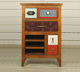 Вертикальная тумба "Gouache Birch" арт M20006ETG/1, разноцветная