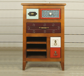 Вертикальная тумба "Gouache Birch" арт M20006ETG/1, разноцветная