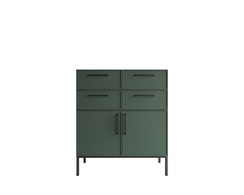 Большой комод с четырьмя ящиками и дверками "Nicole" NLN17G