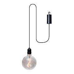 900208 Уличный потолочный светильник VIGNANELLO, LED 1X0,06W, IP44, H195, ?125, пластик, черный/пластик, черный полупрозрачный