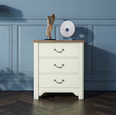 Бежевая прикроватная тумба "Olivia" на 3 ящика арт GA3002C