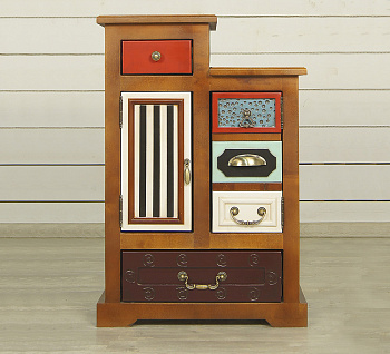 Прикроватная тумба "Gouache Birch" арт M20010ETG/1, разноцветная